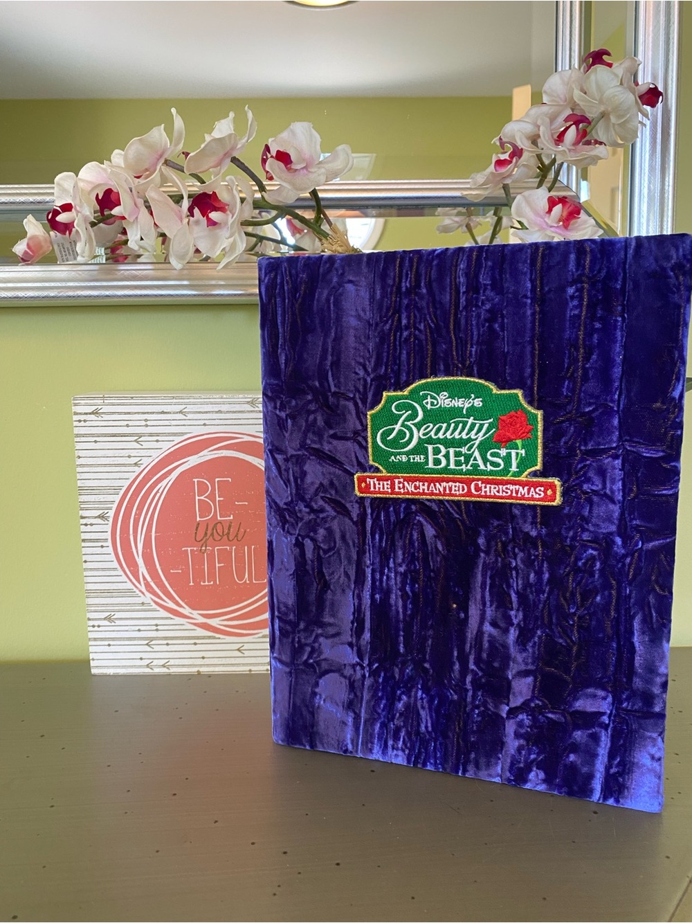Disney Beauty and the Beast Enchanted Christmas Velvet Picture Album